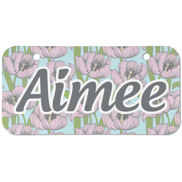 Custom Wild Tulips Mini/Bicycle License Plate (2 Holes) (Personalized)