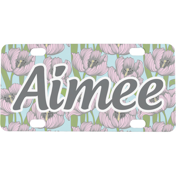Custom Wild Tulips Mini / Bicycle License Plate (4 Holes) (Personalized)
