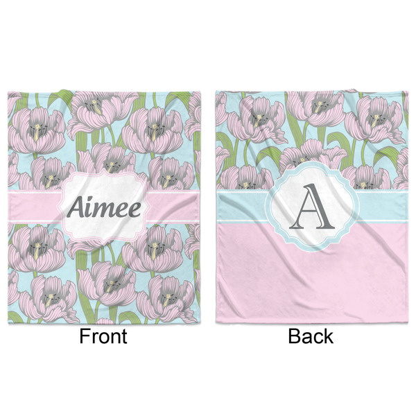 Wild Tulips Minky Blanket - 50"x60" - Double Sided - Front & Back