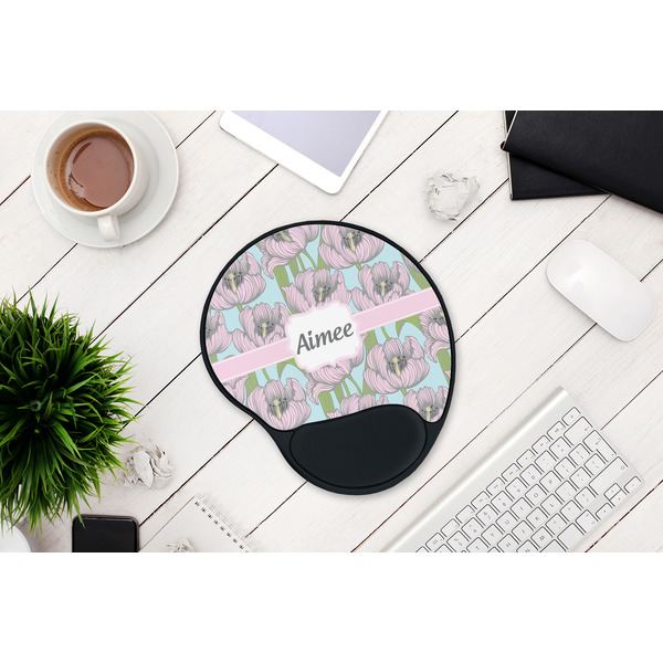 Wild Tulips Mouse Pad with Wrist Rest - LIFESYTLE 1