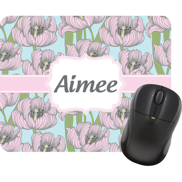 Custom Wild Tulips Rectangular Mouse Pad (Personalized)