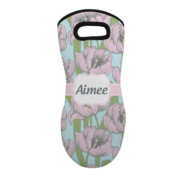 Custom Wild Tulips Neoprene Oven Mitt w/ Name or Text
