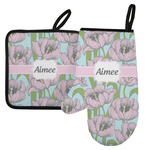 Wild Tulips Left Oven Mitt & Pot Holder Set w/ Name or Text