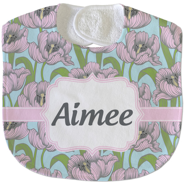 Wild Tulips New Baby Bib - Closed and Folded