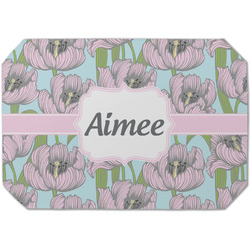 Wild Tulips Dining Table Mat - Octagon (Single-Sided) w/ Name or Text