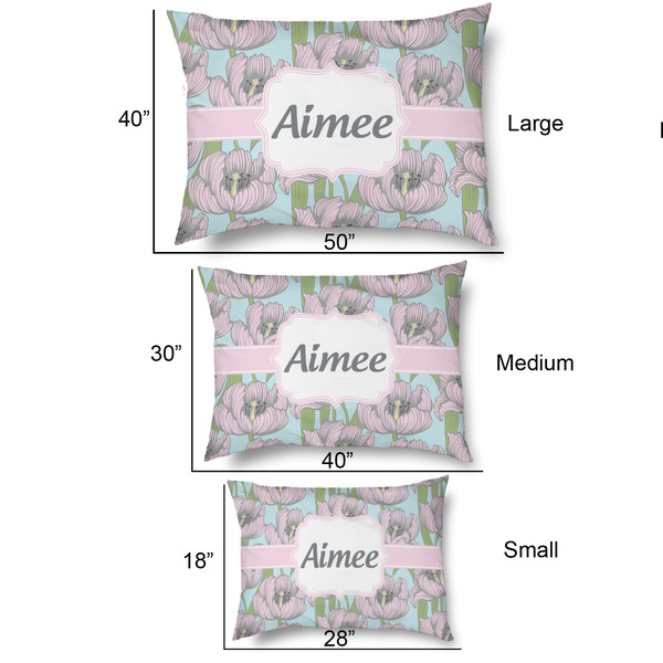 Wild Tulips Outdoor Dog Beds - SIZE CHART