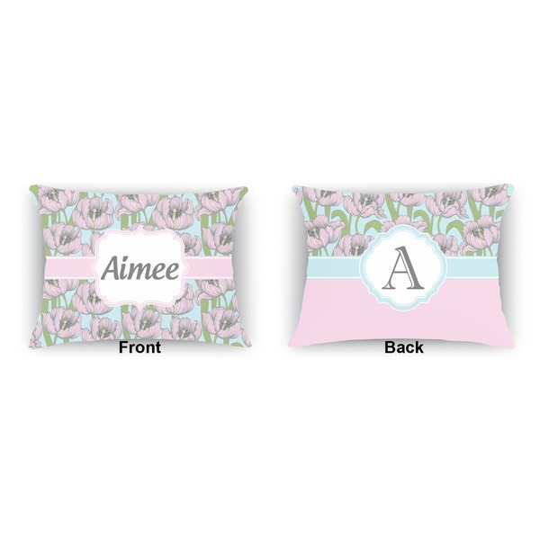 Wild Tulips  Outdoor Rectangular Throw Pillow (Front and Back)