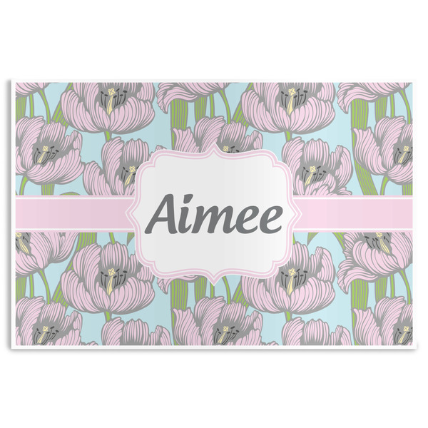 Custom Wild Tulips Disposable Paper Placemats (Personalized)