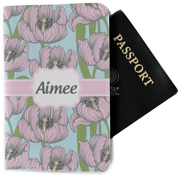 Custom Wild Tulips Passport Holder - Fabric (Personalized)