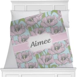 Wild Tulips Minky Blanket - Toddler / Throw - 60"x50" - Double Sided (Personalized)
