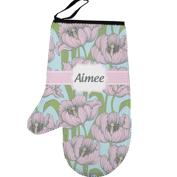 Wild Tulips Personalized Oven Mitt - Left