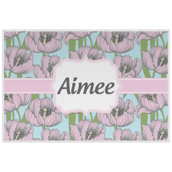 Custom Wild Tulips Laminated Placemat w/ Name or Text