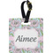 Wild Tulips Plastic Luggage Tag - Square w/ Name or Text