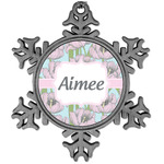 Wild Tulips Vintage Snowflake Ornament (Personalized)