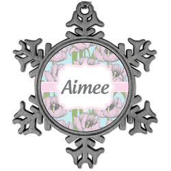 Wild Tulips Vintage Snowflake Ornament (Personalized)