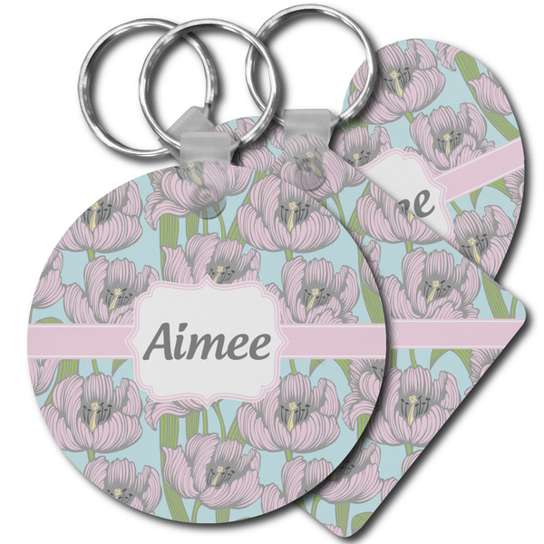 Custom Wild Tulips Plastic Keychain (Personalized)