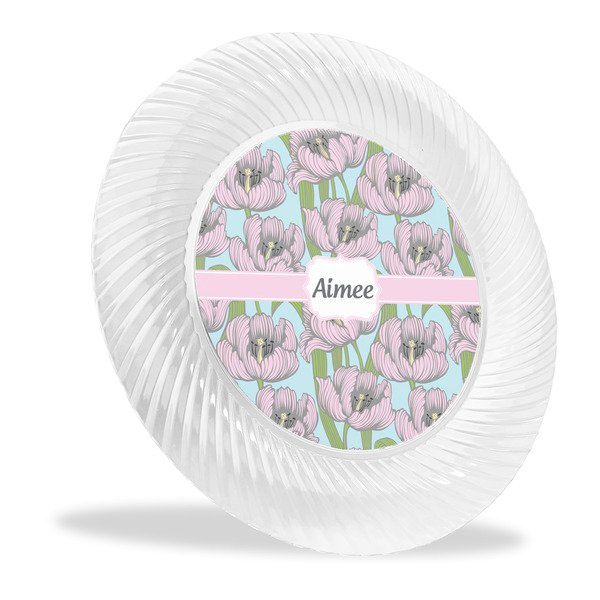 Custom Wild Tulips Plastic Party Dinner Plates - 10" (Personalized)