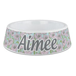 Wild Tulips Plastic Dog Bowl - Large (Personalized)