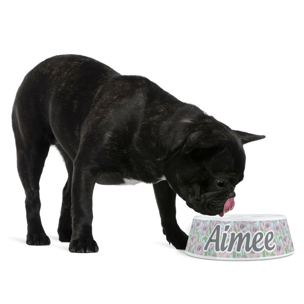 Wild Tulips Plastic Pet Bowls - Medium - LIFESTYLE