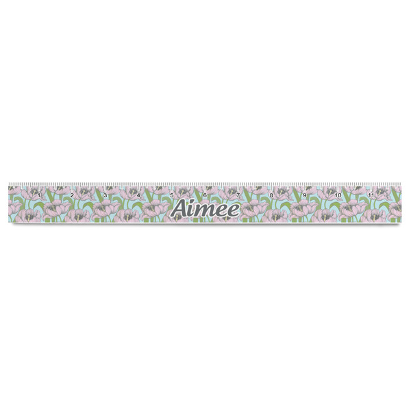 Wild Tulips Plastic Ruler - 12" - FRONT