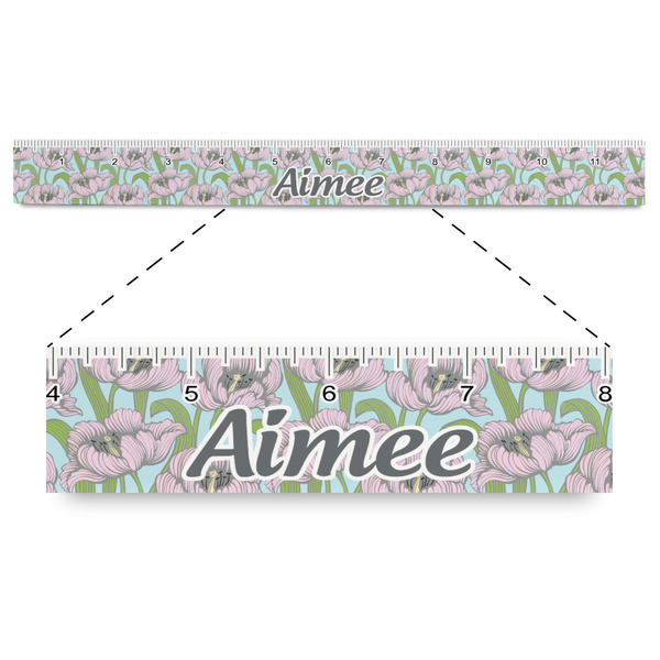 Custom Wild Tulips Plastic Ruler - 12" (Personalized)