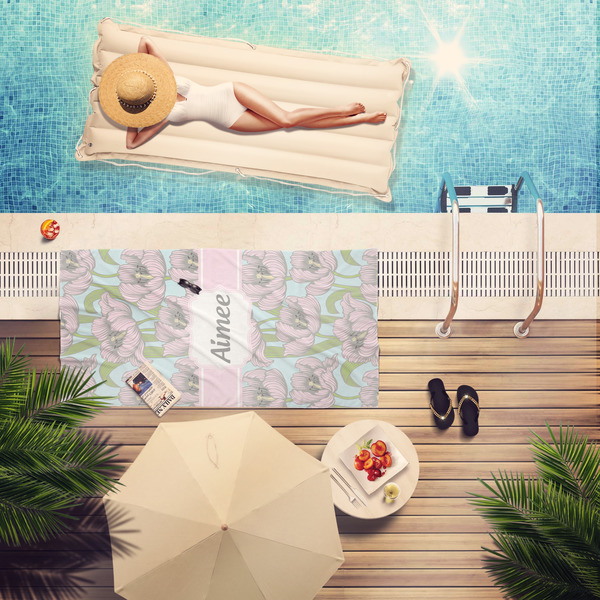 Wild Tulips Pool Towel Lifestyle