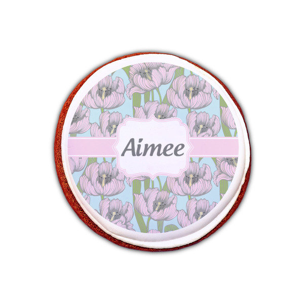 Wild Tulips Printed Icing Circle - XSmall - On Cookie