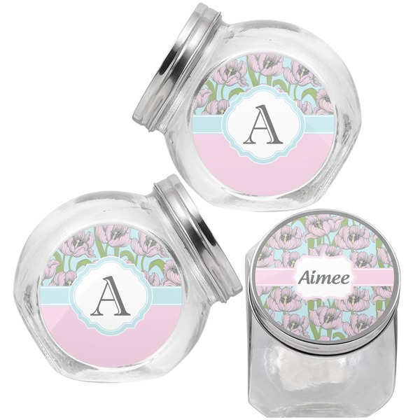 Wild Tulips Puppy Treat Jar - Top Left Right