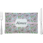 Wild Tulips Glass Rectangular Lunch / Dinner Plate (Personalized)