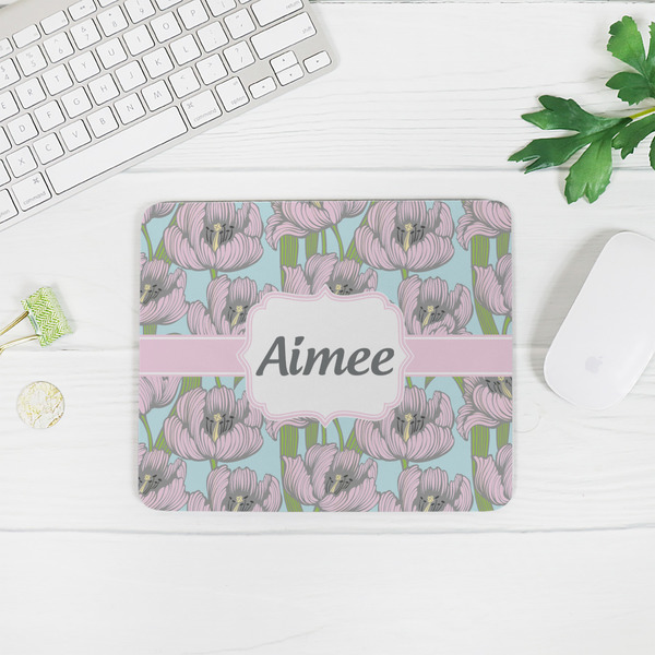 Wild Tulips Rectangular Mouse Pad - LIFESTYLE 2