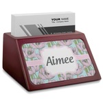 Wild Tulips Red Mahogany Business Card Holder (Personalized)