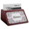Wild Tulips Red Mahogany Business Card Holder - Angle