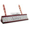 Wild Tulips Red Mahogany Nameplates with Business Card Holder - Angle