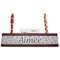 Wild Tulips Red Mahogany Nameplates with Business Card Holder - Straight