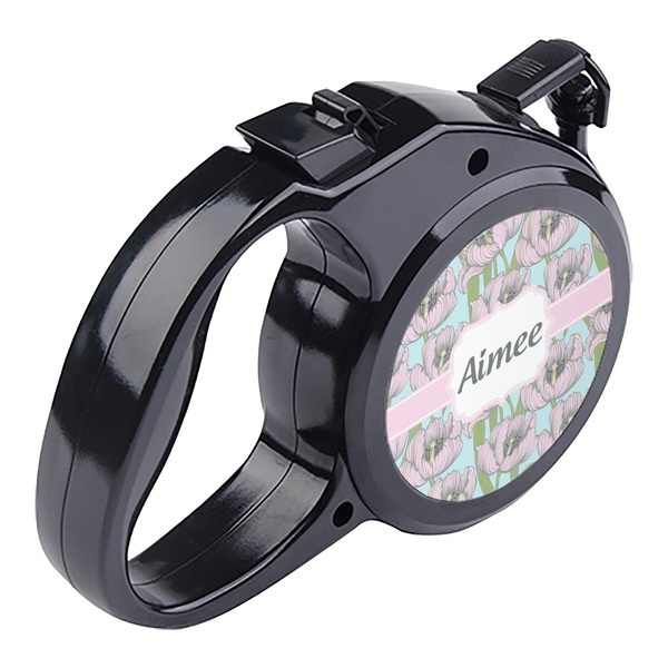 Wild Tulips Retractable Dog Leash - Angle
