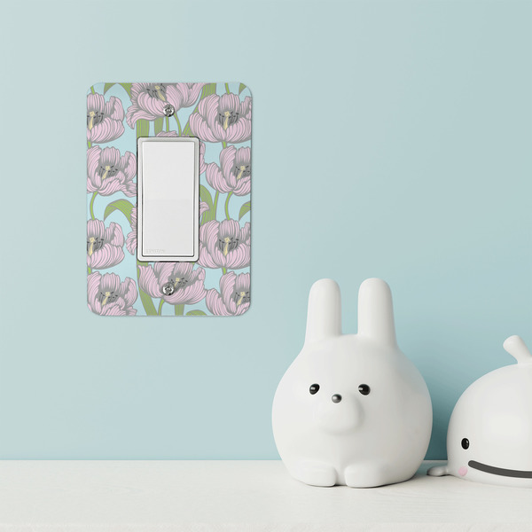 Wild Tulips Rocker Light Switch Covers - Single - IN CONTEXT