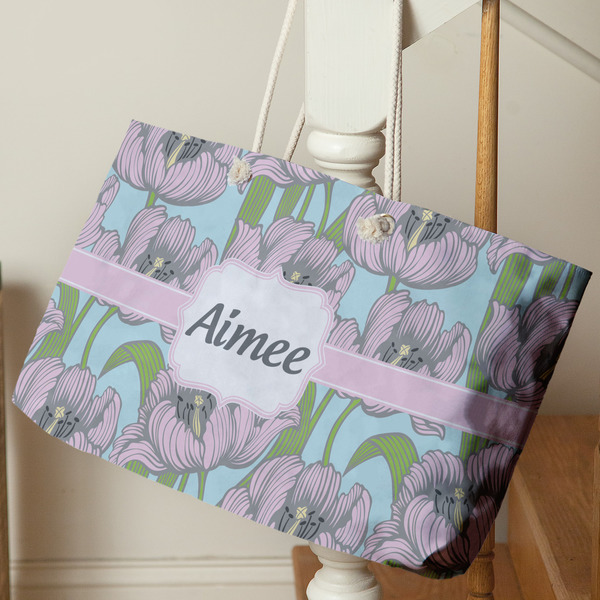 Wild Tulips Large Rope Tote - Life Style