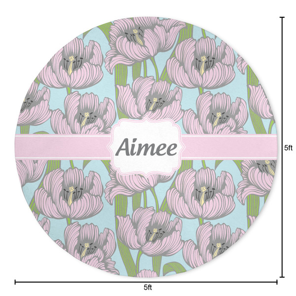 Wild Tulips Round Area Rug - Size