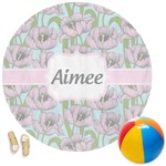 Wild Tulips Round Beach Towel (Personalized)