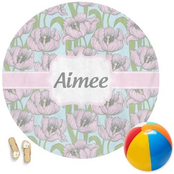 Wild Tulips Round Beach Towel (Personalized)