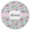 Wild Tulips Round Rubber Backed Coaster (Personalized)