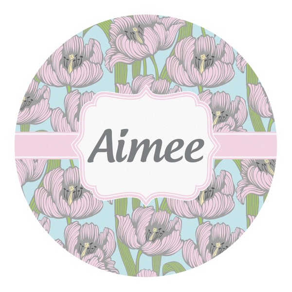 Custom Wild Tulips Round Decal - XLarge (Personalized)