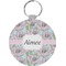 Wild Tulips Round Plastic Keychain (Personalized)