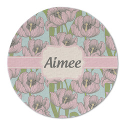 Wild Tulips Round Linen Placemat - Single Sided (Personalized)