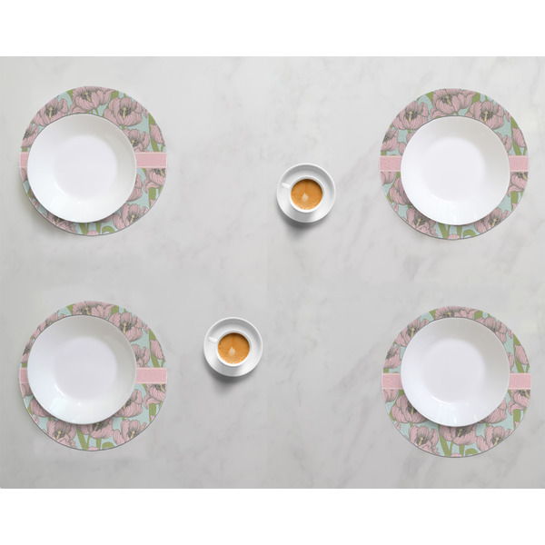 Wild Tulips Round Linen Placemats - LIFESTYLE (set of 4)