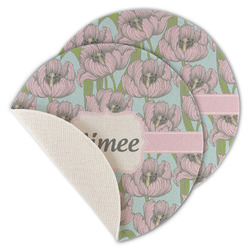 Wild Tulips Round Linen Placemat - Single Sided - Set of 4 (Personalized)