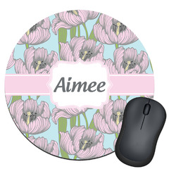 Wild Tulips Round Mouse Pad (Personalized)