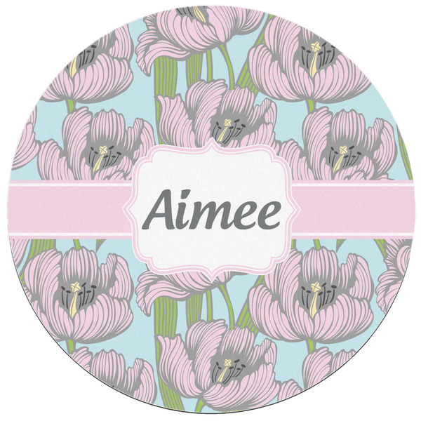 Wild Tulips Round Mousepad - APPROVAL