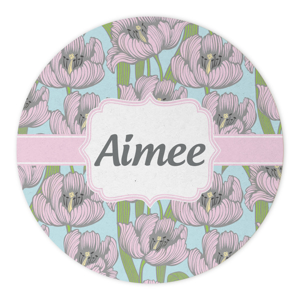 Wild Tulips Round Paper Coaster - Approval
