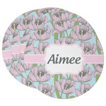 Wild Tulips Round Paper Coasters w/ Name or Text